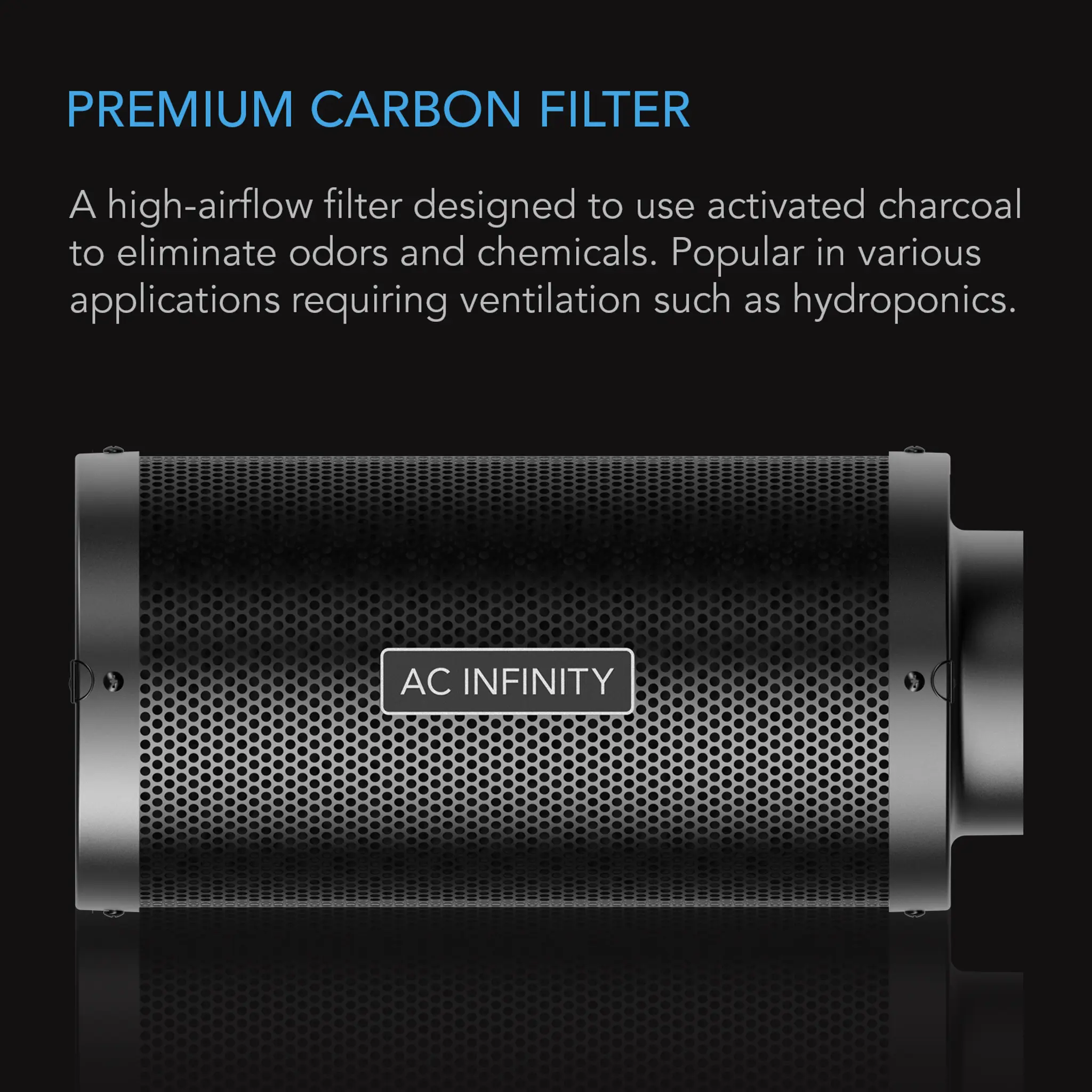 AC Infinity Aktivkohlefilter Flansch 100mm Details 1