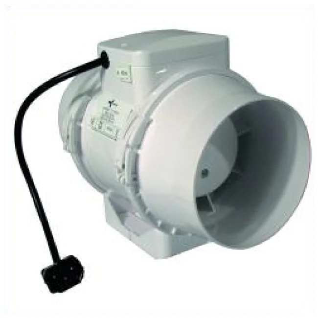 Ventilution Mixed In-Line Ventilator mit Schalter und IEC-Kabel 125mm