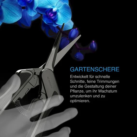 AC Infinity Gartenschere aus Edelstahl mit Reinigungsse gerade Klingen Details 2
