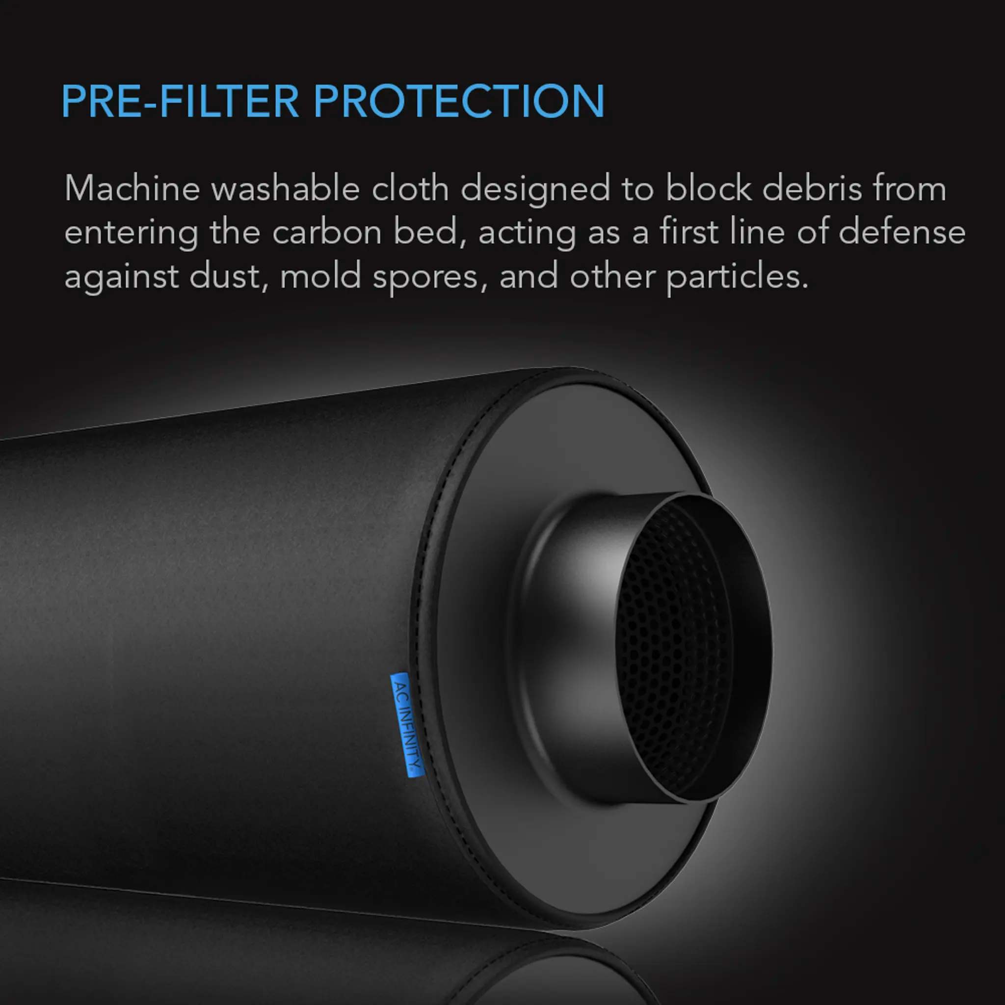 AC Infinity Vorfiltertuch fur Aktivkohlefilter  150 mm 2er-Pack Details 1