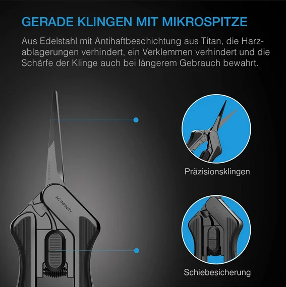 Gartenschere aus Edelstahl, ergonomisches Leichtgewicht, Klingen gebogen Details 1